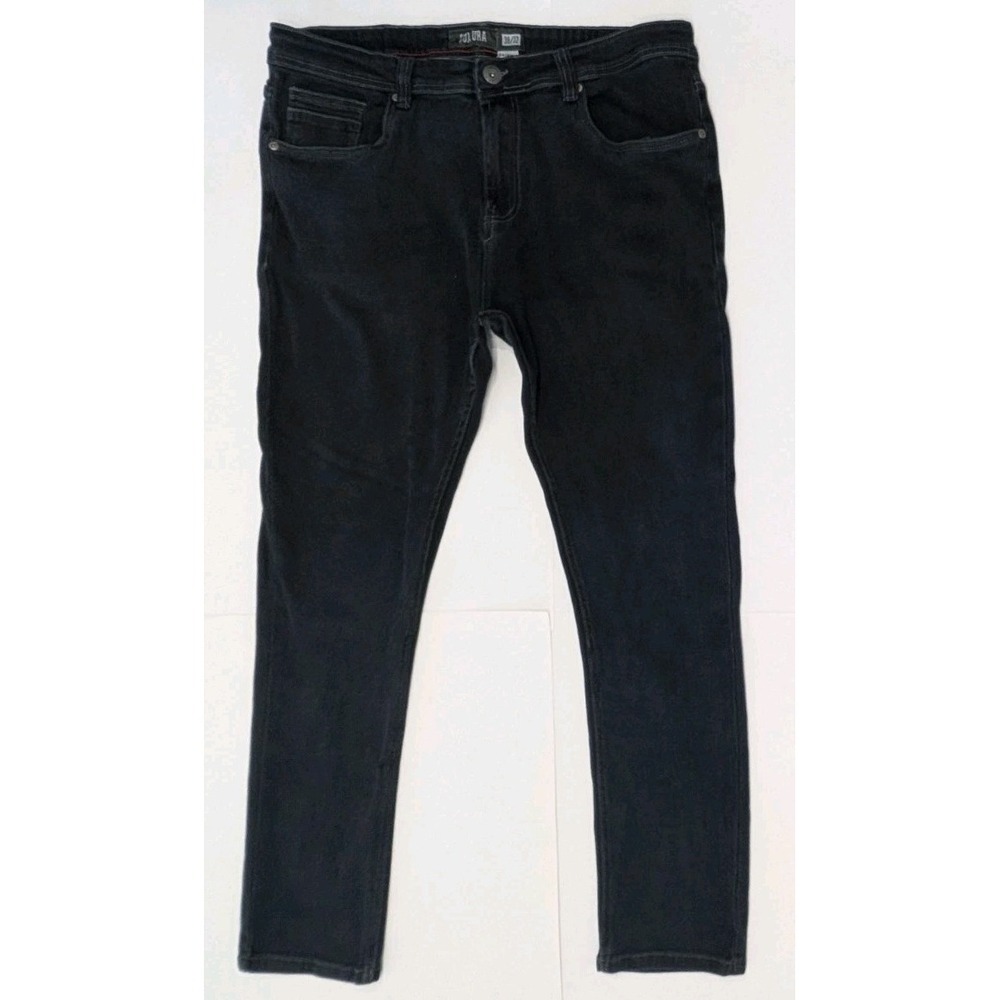 Cultura Jeans Mens 38x32 Skinny Black Indigo Cotton Blend Street Stretch Denim